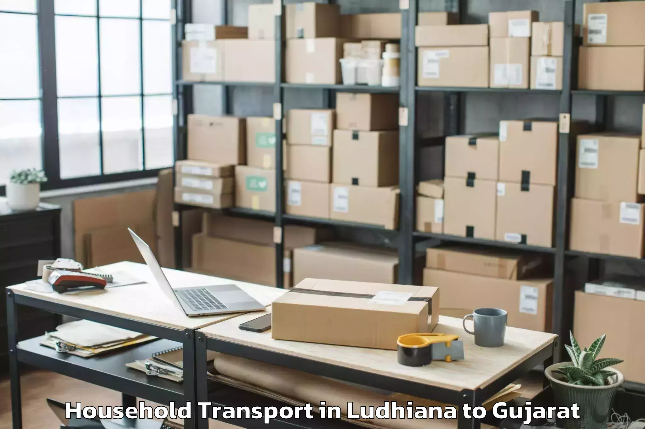 Book Ludhiana to Visavadar Household Transport Online